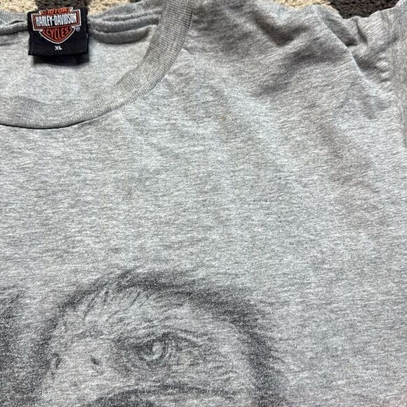 Y2K Harley Davidson Eagle Tshirt Gray XL Troy NY Brunswick - Picture 7 of 8